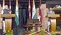 The Prime Minister, Shri Narendra Modi with the Prime Minister of Nepal, Shri K.P. Sharma Oli at the Joint Press Statement, in Kathmandu, Nepal on May 11, 2018.JPG