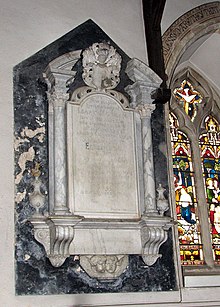 Memorial to Isaac Motham and his wife in St Remigius Church, Hethersett, Norfolk, UK. The church of St Remigius in Hethersett - C18 memorial - geograph.org.uk - 1746892.jpg