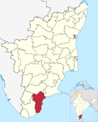 मानचित्र जिसमें तूतुकुड़ी ज़िला Thoothukudi district தூத்துக்குடி மாவட்டம் हाइलाइटेड है