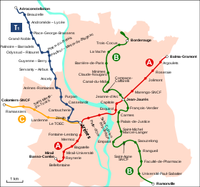 Схема метрополітену Тулузи