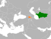 Location map for Armenia and Turkmenistan.