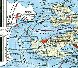 Станица Тамань на карте Керченского пролива