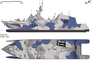 Drawing of Chinese Fast Attack Craft 2208 - Type-022 Houbei-Class