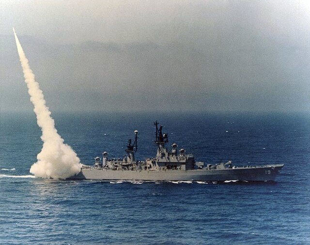Terrier launch from USS Dale, 1964.