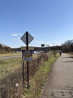 The trail in Montgomery County next to U.S. Route 422 US 422 Schuylkill River Trail 2.jpg