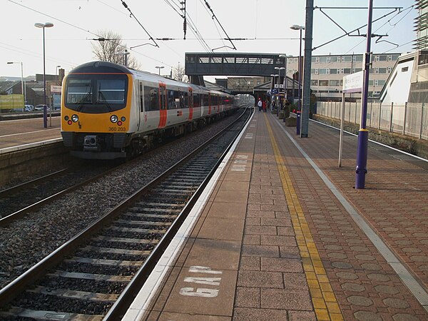 Heathrow Connect in the station platforms