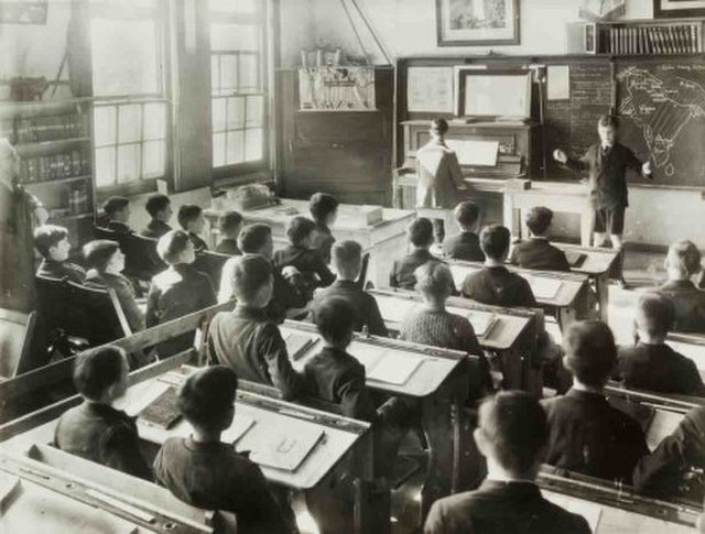 University High School students in a history class, 1930s