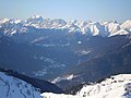 L'alta Val Degano d'inverno dal Monte Zoncolan