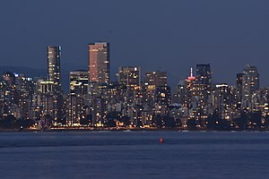 Downtown Vancouver at dusk