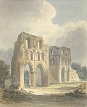 View of ruined transept of Roche Abbey by John Buckler, watercolour, 1810 View of ruined transept of Roche Abbey 1810 by John Buckler.jpg