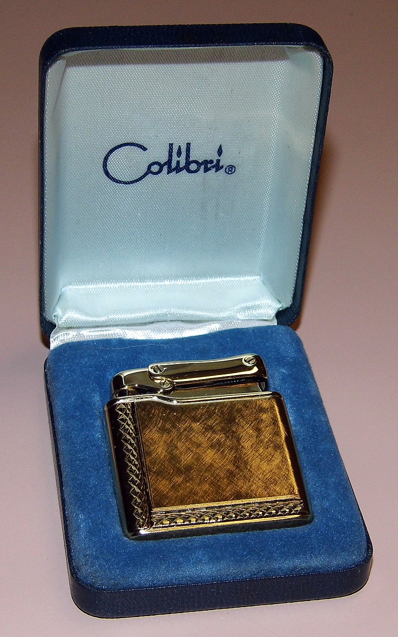 colibri monopol cigarette case lighter metal uk map 1960s