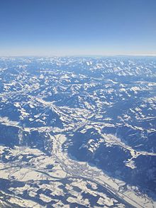 Lage von Wörgl im Inntal an der Einmündung des Brixentals