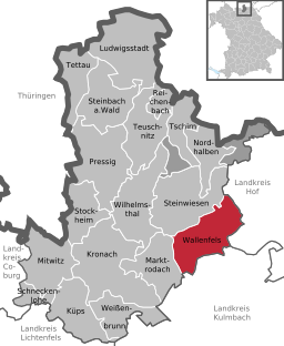 Läget för Wallenfels i Landkreis Kronach