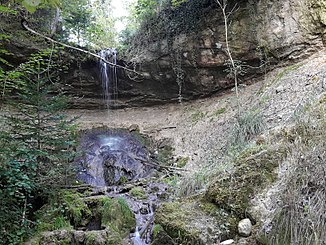 Waterfall on the Dickibach at the beginning of the Tatschtobel