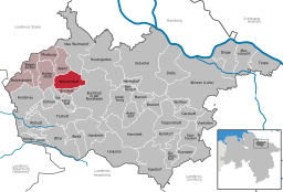 Läget för kommunen Wenzendorf i Landkreis Harburg
