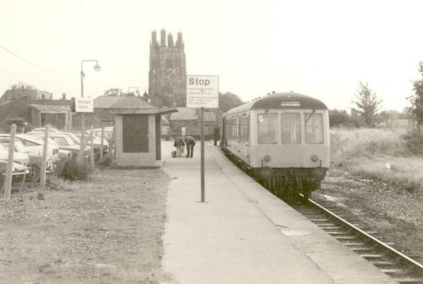 Wrexham Central railway station in 1977