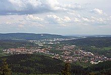 Blick vom Ruppberg über Zella-Mehlis und Suhl-Nord