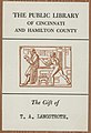 "The Public Library of Cincinnati and Hamilton County" "The Gift of T. A. Langstroth" - Victor of Destiny, or, The life of G. Howell-Baker - 74126fB167 (page 2 crop).jpg