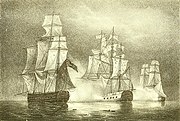 Action, in the night, between the Mary, of Liverpool, Capt. Crow, and Two British Men of War, December 1806