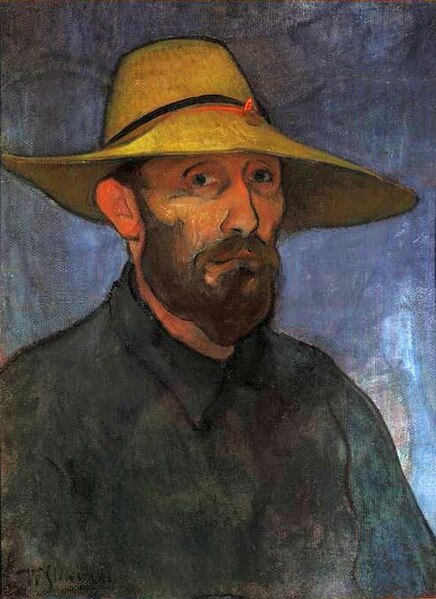 Fichier:Ślewiński Self-portrait in a straw hat.jpg