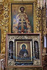 Чудотворная икона преподобной Евфросинии Московской в храме в честь святой