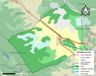 Kolorowa mapa przedstawiająca użytkowanie gruntów.