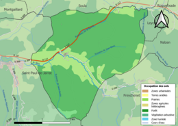 Kolorowa mapa przedstawiająca użytkowanie gruntów.