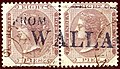 8 pies mauve pair, blue linear cancel FROM WALLA. SG57.