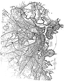 Map of the West End system (bolded) in 1892, a few years after consolidation 1892 West End Street Railway map.jpg