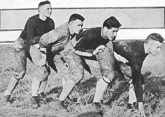 Tech's backfield; left to right: Strupper, Harlan, Guyon, and Hill