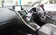 "טויוטה סאי", שנת 2009 - מבט לתא הנהג ולוח מחוונים