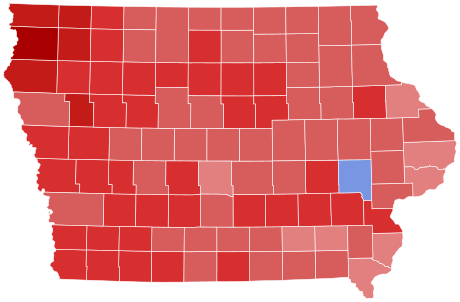 2010 United States Senate election in Iowa results map by county.svg