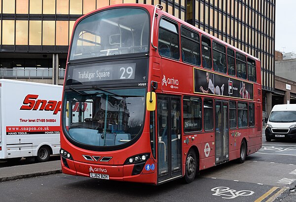 Arriva London Wright Eclipse Gemini 2 bodied Volvo B5LH at Wood Green station