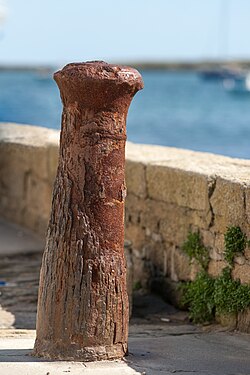 Rusted Mooring Bollard on Ile de Sein, Brittany