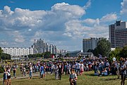 English: Protest rally against Lukashenko, 16 August. Minsk, Belarus Беларуская: Пратэстны мітынг супраць Лукашэнкі 16 жніўня 2020. Мінск, Беларусь Русский: Протестный митинг против Лукашенко 16 августа 2020 года. Минск, Беларусь