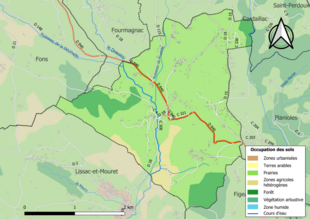 Mappa a colori che mostra l'uso del suolo.