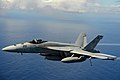 A U.S. Navy F-A-18E Super Hornet aircraft assigned to Strike Fighter Squadron (VFA) 14 participates in an air power demonstration near the aircraft carrier USS John C. Stennis (CVN 74), not shown, in the Pacific 130424-N-TC437-585.jpg