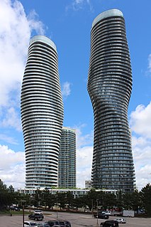 Absolute World Twin residential skyscraper complex in Mississauga, Ontario