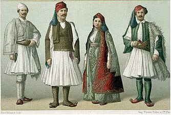 Pierre Didot (1760–1853): A group of upper-class Albanians in Typical Dress, ca. 1850.