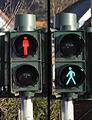 Traffic light for pedestrians in the western part of Germany