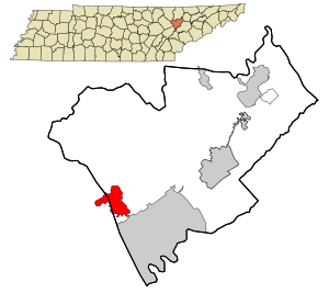 Location in Anderson County and the state of Tennessee.