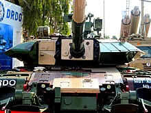 Close up view of ERA protection on hull glacis and turret of Arjun MK-1A tank