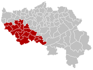 Pozicija arondismana na karti Provincije Liège