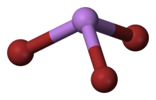 Kugel-Stab-Modell von Arsentribromid