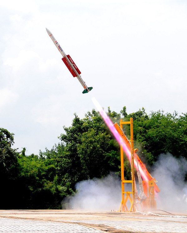 Astra tested from ground-based launcher during initial developmental trial.