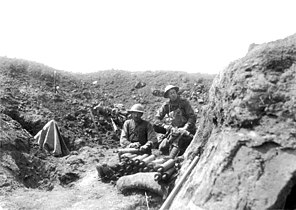 Tranchée australiennes à Bullecourt le 8 mai 1917.