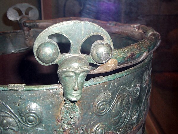 Detail of the Aylesford Bucket in the British Museum.