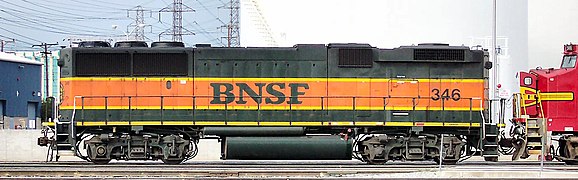 BNSF GP60B 346, note the F on the right walkway, below the road number.