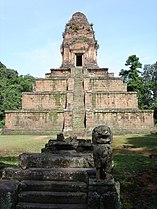 A single brick tower on a laterite pyramid
