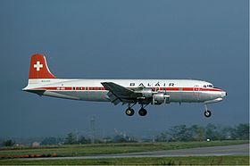 Balair Douglas DC-6 Basle Airport - 1976.jpg